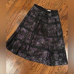 Women’s Rebecca Taylor, black and silver metallic A line skirt 8